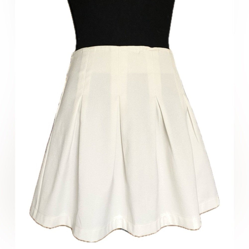 tea & cup Off-White Preppy Pleated Tennis Skirt Mini